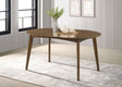 Jedda Oval Extension Dining Table & 5-Piece Set - Mid-Century Dark Walnut with Black Leatherette Chairs – view 1