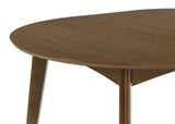Jedda Oval Extension Dining Table & 5-Piece Set - Mid-Century Dark Walnut with Black Leatherette Chairs – view 7