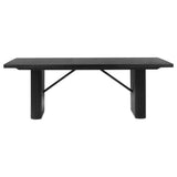 Catherine 84" Double Pedestal Dining Table & Sets - Fluted Black Oak with Grey Upholstered Arm Chairs – view 17