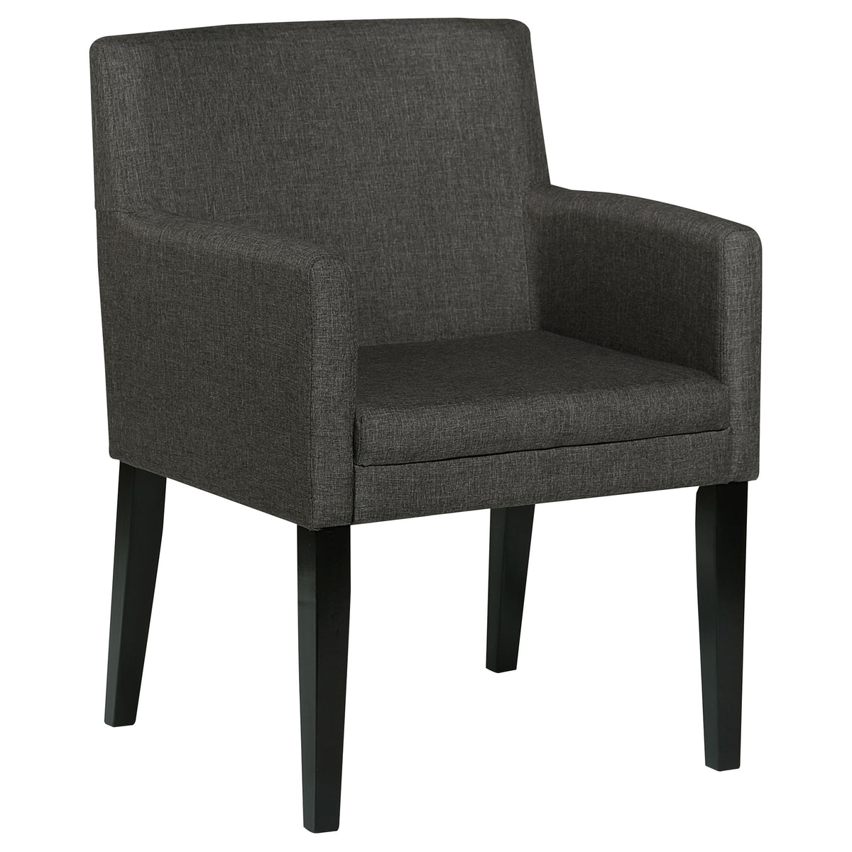 Catherine 84" Double Pedestal Dining Table & Sets - Fluted Black Oak with Grey Upholstered Arm Chairs – view 19