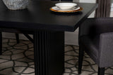 Catherine 84" Double Pedestal Dining Table & Sets - Fluted Black Oak with Grey Upholstered Arm Chairs – view 12