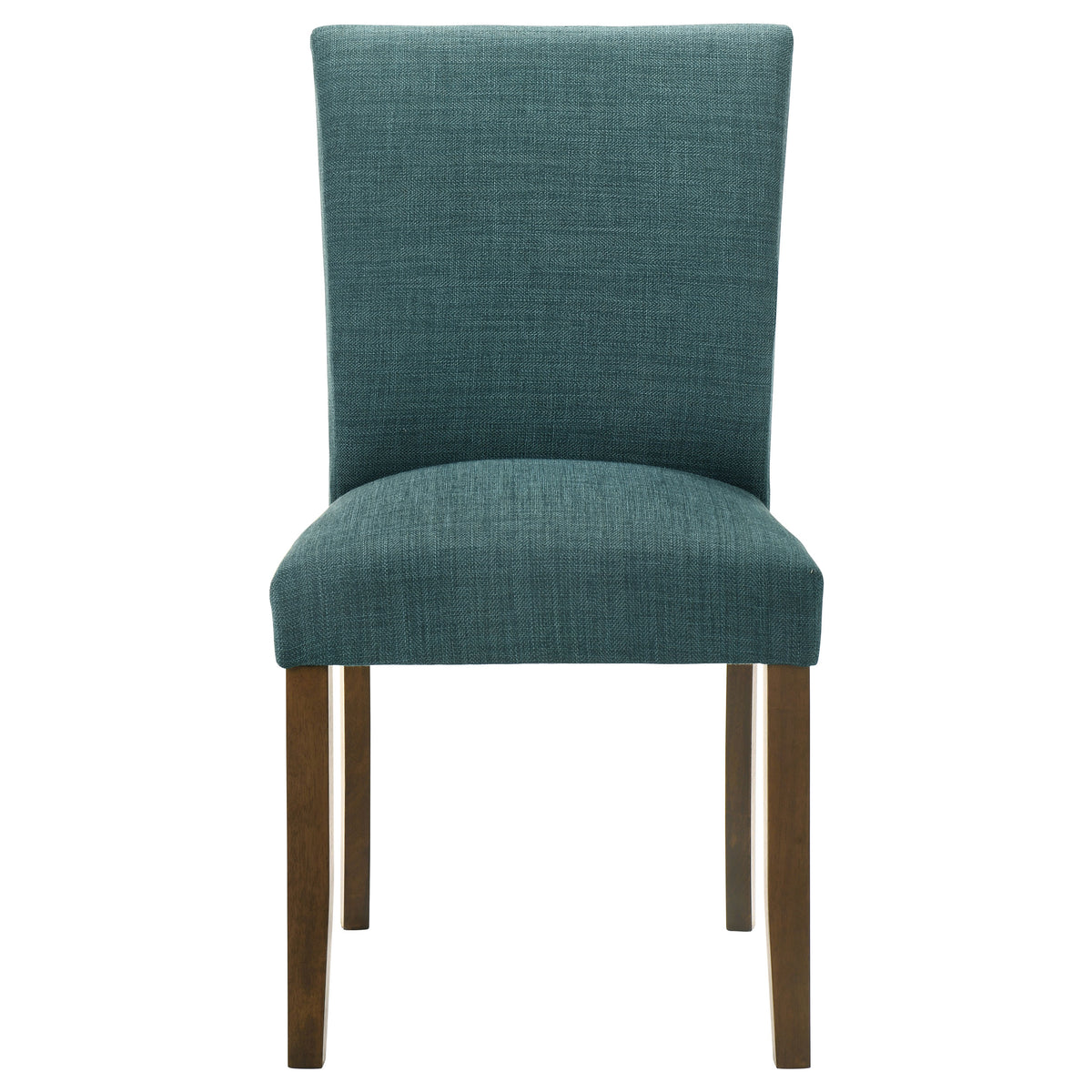 Paxton Upholstered Dining Side Chairs, Set of 2 - Teal Blue Fabric with Brown Wood Legs – view 4