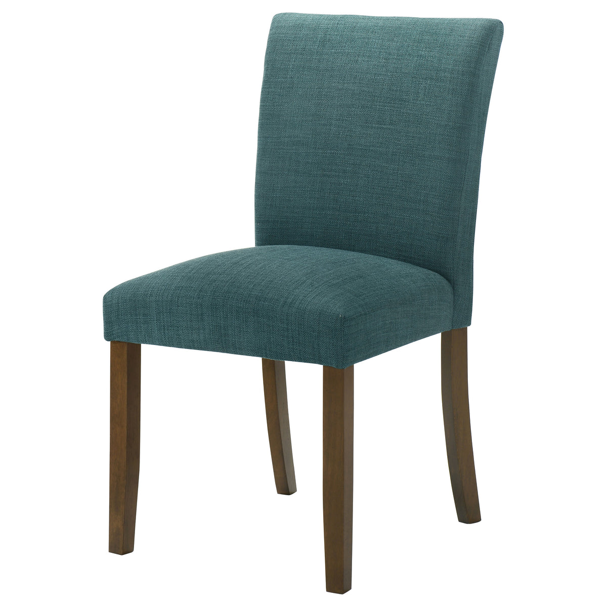 Paxton Upholstered Dining Side Chairs, Set of 2 - Teal Blue Fabric with Brown Wood Legs – view 5