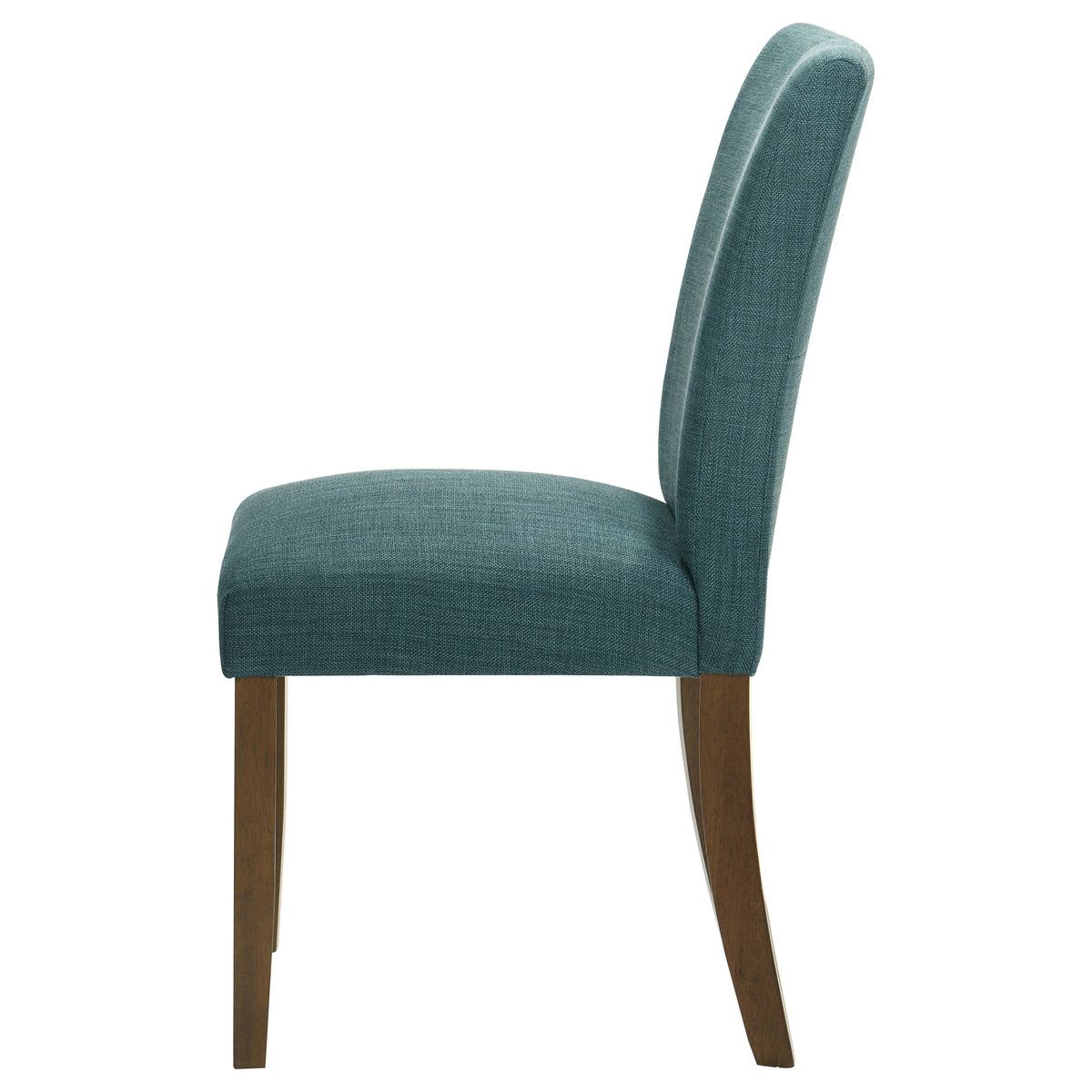 Paxton Upholstered Dining Side Chairs, Set of 2 - Teal Blue Fabric with Brown Wood Legs – view 6