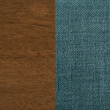 Paxton Upholstered Dining Side Chairs, Set of 2 - Teal Blue Fabric with Brown Wood Legs – view 12