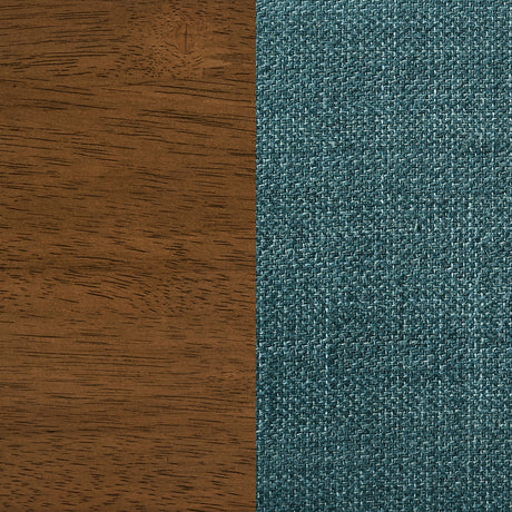 Paxton Upholstered Dining Side Chairs, Set of 2 - Teal Blue Fabric with Brown Wood Legs – view 12