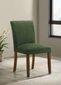 Paxton Upholstered Dining Side Chairs, Set of 2 - Green Fabric with Brown Wood Legs – view 1