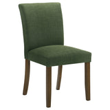 Paxton Upholstered Dining Side Chairs, Set of 2 - Green Fabric with Brown Wood Legs – view 3