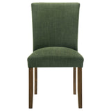 Paxton Upholstered Dining Side Chairs, Set of 2 - Green Fabric with Brown Wood Legs – view 4