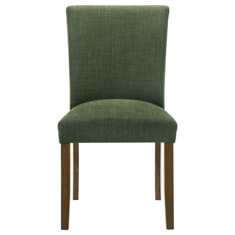Paxton Upholstered Dining Side Chairs, Set of 2 - Green Fabric with Brown Wood Legs – view 4