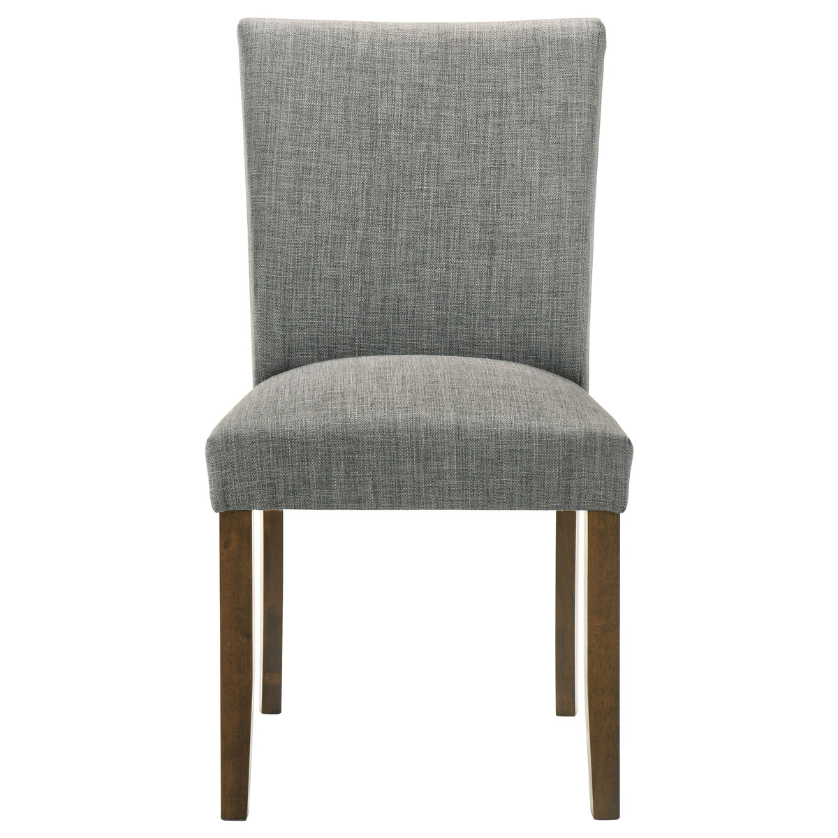 Paxton Upholstered Dining Side Chairs (Set of 2) - Contoured Back in Grey Fabric with Brown Legs – view 4
