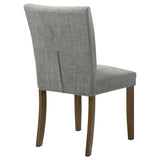 Paxton Upholstered Dining Side Chairs (Set of 2) - Contoured Back in Grey Fabric with Brown Legs – view 8