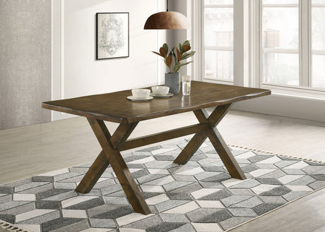 Alston Farmhouse Dining Table & Sets - 71" X-Trestle Table, Ladder-Back Chairs & Bench in Knotty Nutmeg – view 1
