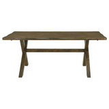 Alston Farmhouse Dining Table & Sets - 71" X-Trestle Table, Ladder-Back Chairs & Bench in Knotty Nutmeg – view 10