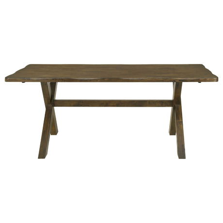 Alston Farmhouse Dining Table & Sets - 71" X-Trestle Table, Ladder-Back Chairs & Bench in Knotty Nutmeg – view 10
