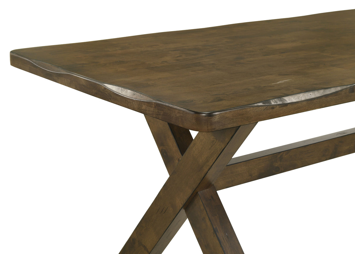 Alston Farmhouse Dining Table & Sets - 71" X-Trestle Table, Ladder-Back Chairs & Bench in Knotty Nutmeg – view 12