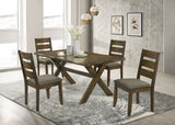 Alston Farmhouse Dining Table & Sets - 71" X-Trestle Table, Ladder-Back Chairs & Bench in Knotty Nutmeg – view 16