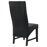 Barrand Channel Corduroy & Velvet Dining Side Chairs, Set of 2 - Black with Black Wood Legs – view 8
