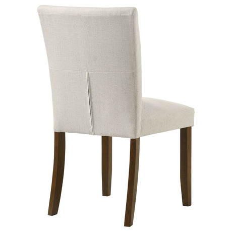 Paxton Upholstered Dining Side Chairs - Beige Fabric with Brown Wood Legs, Set of 2 – view 8