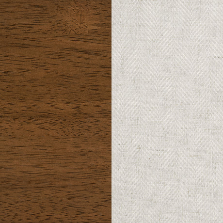Paxton Upholstered Dining Side Chairs - Beige Fabric with Brown Wood Legs, Set of 2 – view 12