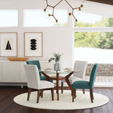 Paxton Upholstered Dining Side Chairs - Beige Fabric with Brown Wood Legs, Set of 2 – view 16