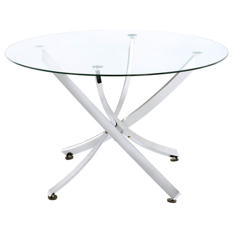 Beckham 46" Round Glass Top Dining Table - Chrome