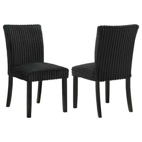 Dermott Upholstered Parson Dining Chairs, Set of 2 - Black