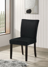Dermott Upholstered Parson Dining Chairs, Set of 2 - Ribbed Corduroy in Cream, Chocolate or Black - lifestyle
