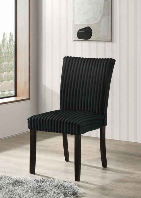 Dermott Upholstered Parson Dining Chairs, Set of 2 - Ribbed Corduroy in Cream, Chocolate or Black - lifestyle