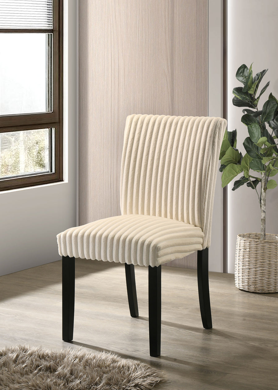 Dermott Upholstered Parson Dining Chairs, Set of 2 - Ribbed Corduroy in Cream, Chocolate or Black