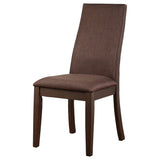 Spring Creek 77" Extension Dining Table & Sets - Natural Walnut with Chocolate or Taupe Upholstered Chairs