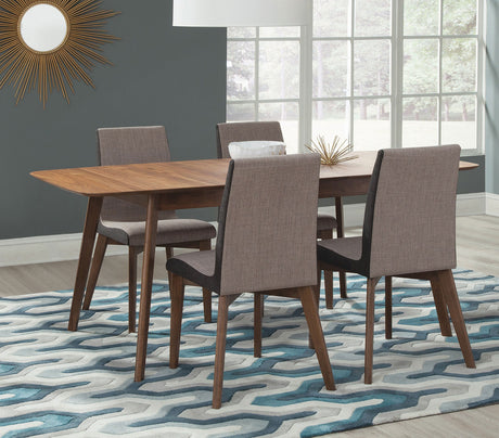 Redbridge Butterfly Leaf Dining Table & Sets - 5pcs- Table + 4 Grey Fabric Chairs