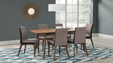 Redbridge Butterfly Leaf Dining Table & Sets - 7pcs- Table + 6 Grey Fabric Chairs