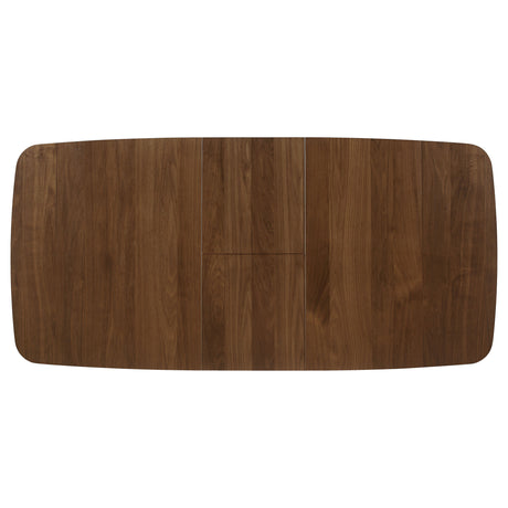 Redbridge Butterfly Leaf Dining Table & Sets - Mid-Century Walnut with Grey Fabric or Black Leatherette Chairs – view 12