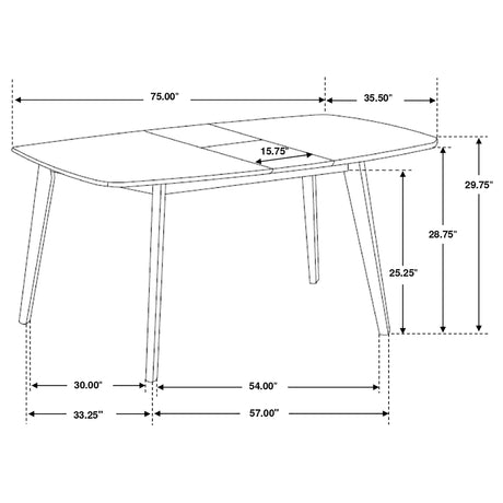 Redbridge Butterfly Leaf Dining Table & Sets - Mid-Century Walnut with Grey Fabric or Black Leatherette Chairs – view 13
