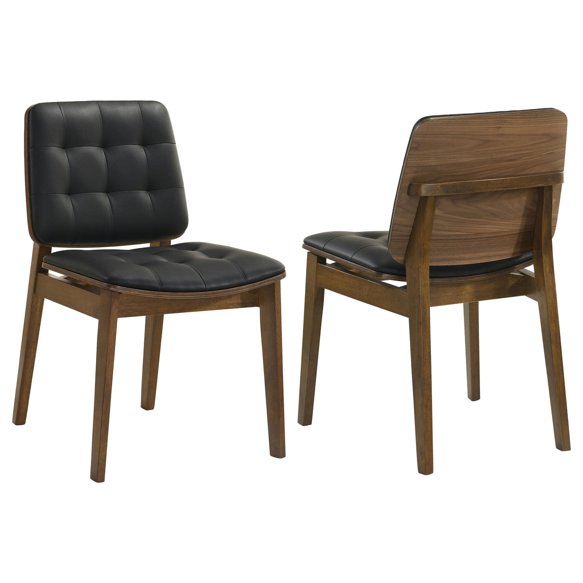 Redbridge Butterfly Leaf Dining Table & Sets - Set of 2 Black Leatherette Side Chairs