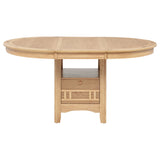 Lavon Round-to-Oval Extension Dining Table & 5-Piece Set - Pedestal Storage Base in Light Oak – view 8