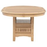 Lavon Round-to-Oval Extension Dining Table & 5-Piece Set - Pedestal Storage Base in Light Oak – view 10