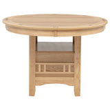 Lavon Round-to-Oval Extension Dining Table & 5-Piece Set - Pedestal Storage Base in Light Oak – view 11