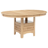 Lavon Round-to-Oval Extension Dining Table & 5-Piece Set - Pedestal Storage Base in Light Oak – view 12