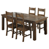 Coleman 79" Rectangular Dining Table & Sets - Farmhouse Ladder-Back Chairs in Rustic Golden Brown – view 11