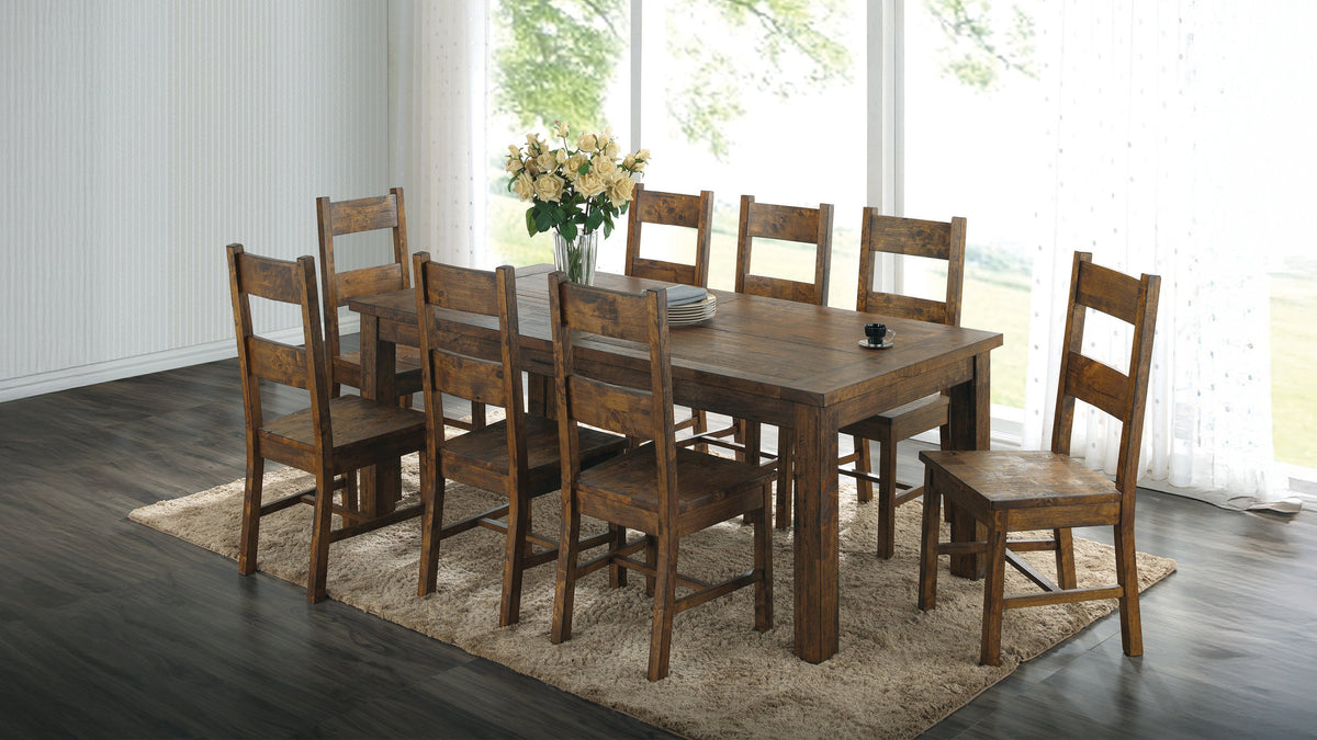 Coleman 79" Rectangular Dining Table & Sets - 9pcs- Table + 8 Side Chairs