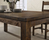 Coleman 79" Rectangular Dining Table & Sets - Farmhouse Ladder-Back Chairs in Rustic Golden Brown – view 8