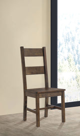 Coleman 79" Rectangular Dining Table & Sets - Farmhouse Ladder-Back Chairs in Rustic Golden Brown - lifestyle