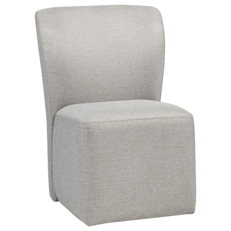 Jaelynn Upholstered Parsons Dining Chairs with Casters (Set of 2) - Beige