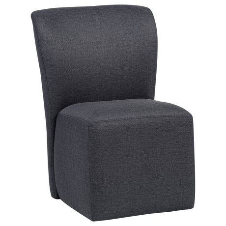 Jaelynn Upholstered Parsons Dining Chairs with Casters (Set of 2) - Charcoal