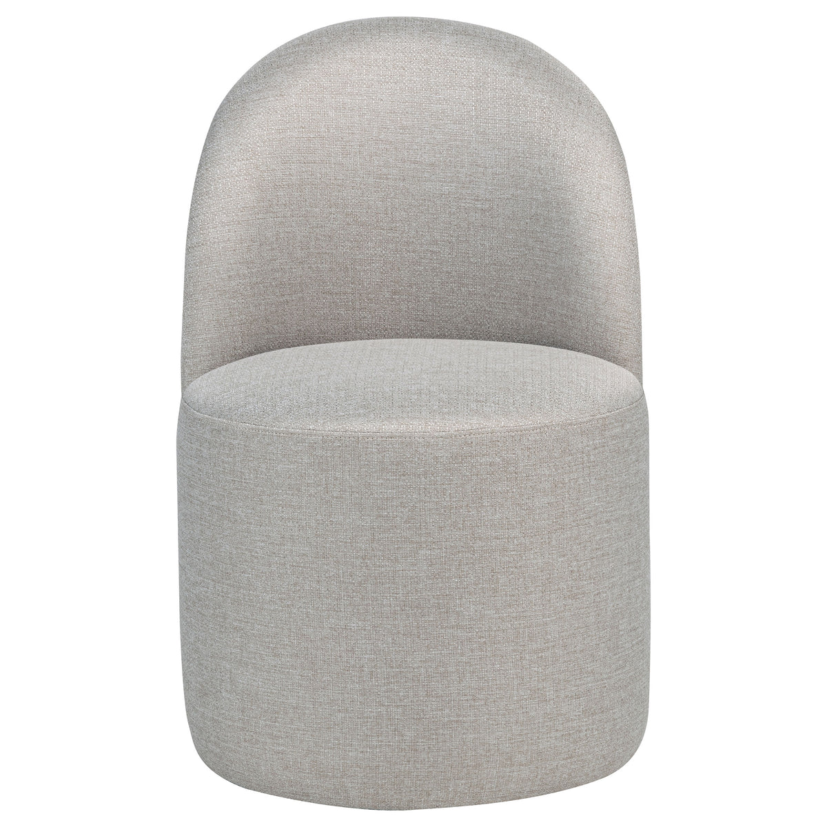 Aubrey Upholstered Barrel Dining Chairs, Set of 2 - Channel-Tufted Wraparound Back in Beige or Charcoal – view 3