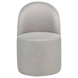 Aubrey Upholstered Barrel Dining Chairs, Set of 2 - Channel-Tufted Wraparound Back in Beige or Charcoal – view 3