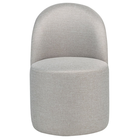 Aubrey Upholstered Barrel Dining Chairs, Set of 2 - Channel-Tufted Wraparound Back in Beige or Charcoal – view 3