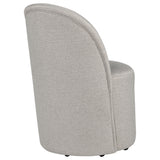 Aubrey Upholstered Barrel Dining Chairs, Set of 2 - Channel-Tufted Wraparound Back in Beige or Charcoal – view 4